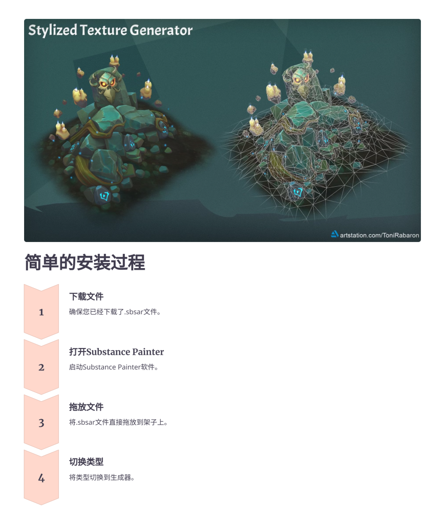 图片[3]-Substance Painter 的风格化纹理生成器，由 Anton Rabarskyi 提供 Stylized Texture Generator for Substance Painter by Anton Rabarskyi-虚幻之初