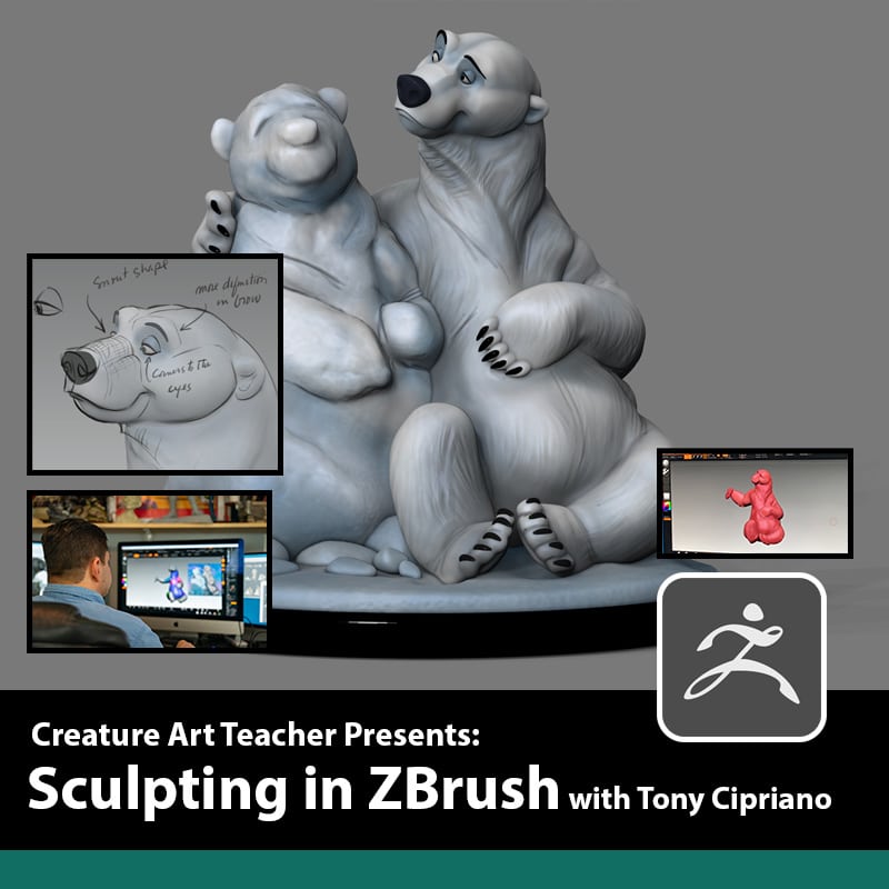 生物艺术老师——与 Tony Cipriano 一起在 ZBrush 中进行雕刻-虚幻之初