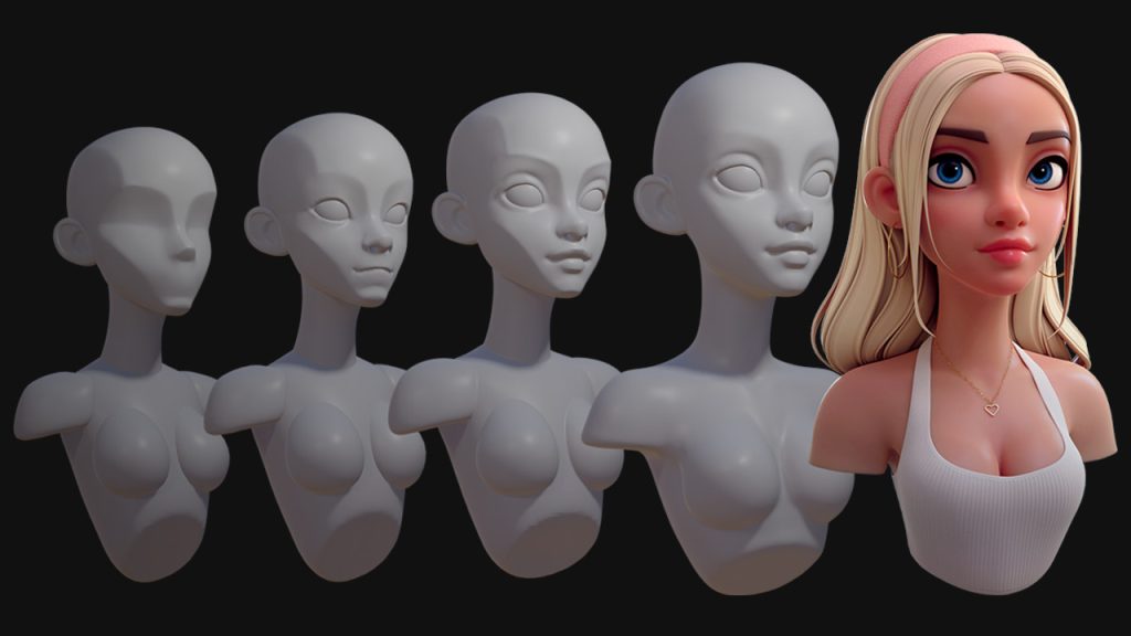 图片[2]-如何在 Blender 中雕刻和重新拓扑风格化的头部-虚幻之初