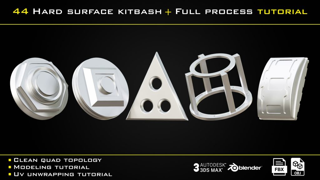 图片[6]-Artstation – Vizyon Designers 的 44 款硬表面 Kitbash + 完整流程教程-虚幻之初