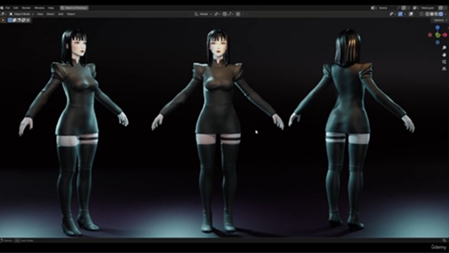 3D Blender 全角色雕刻，可爱女性 / 女性-虚幻之初