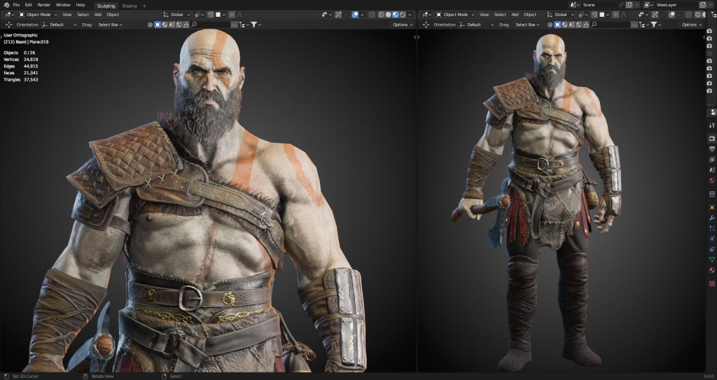 God of War – Blender 建模 – 全流程视频和资源-虚幻之初