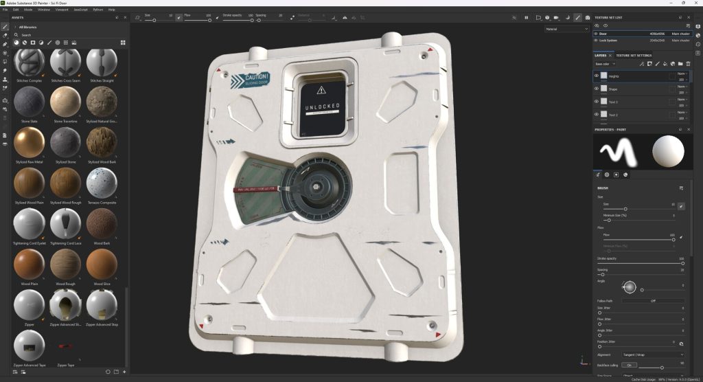 图片[7]-在 MAYA 2024 和 Substance 3D Painter 中大师创建优化的科幻空间站门-虚幻之初