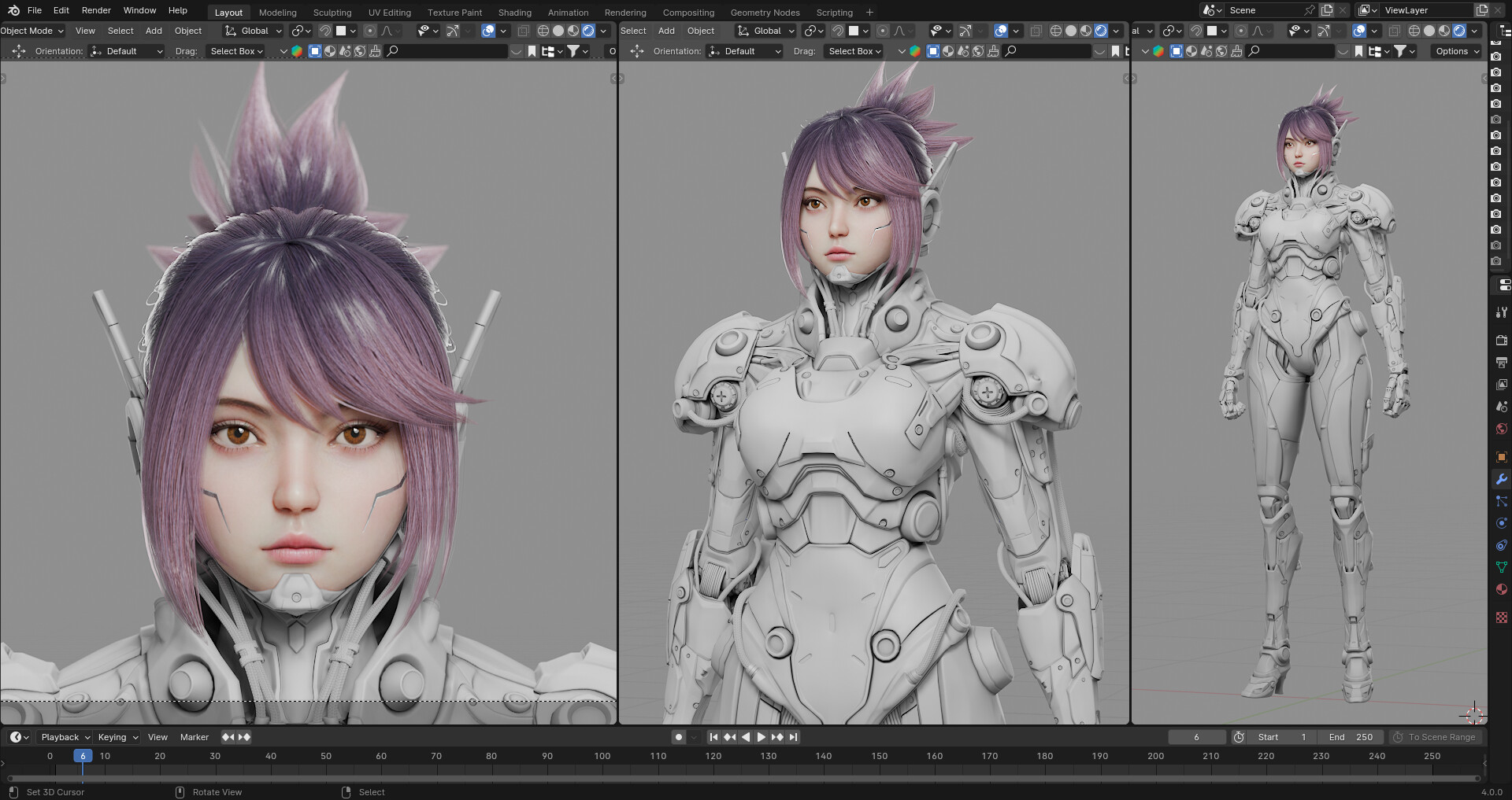 图片[7]-机器人女孩建模全流程视频和源文件 – Blender 4.0-虚幻之初
